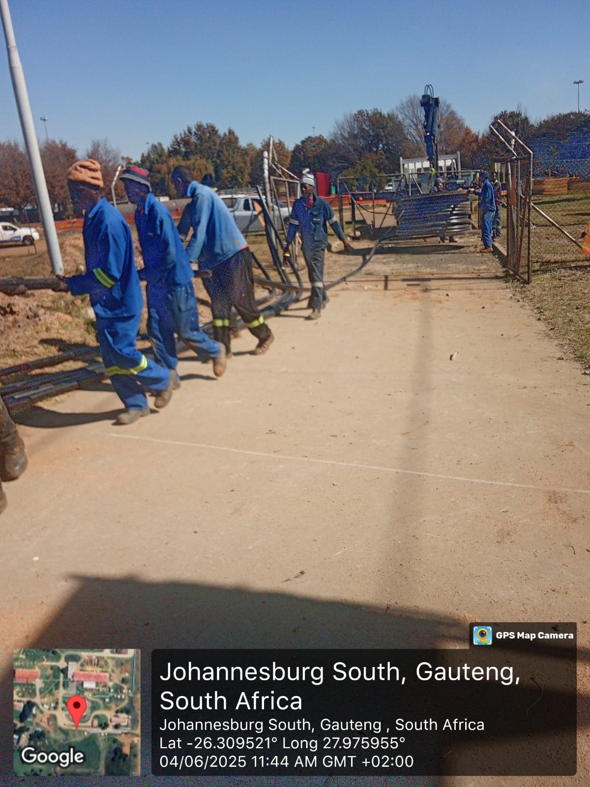Team cable haul to substation