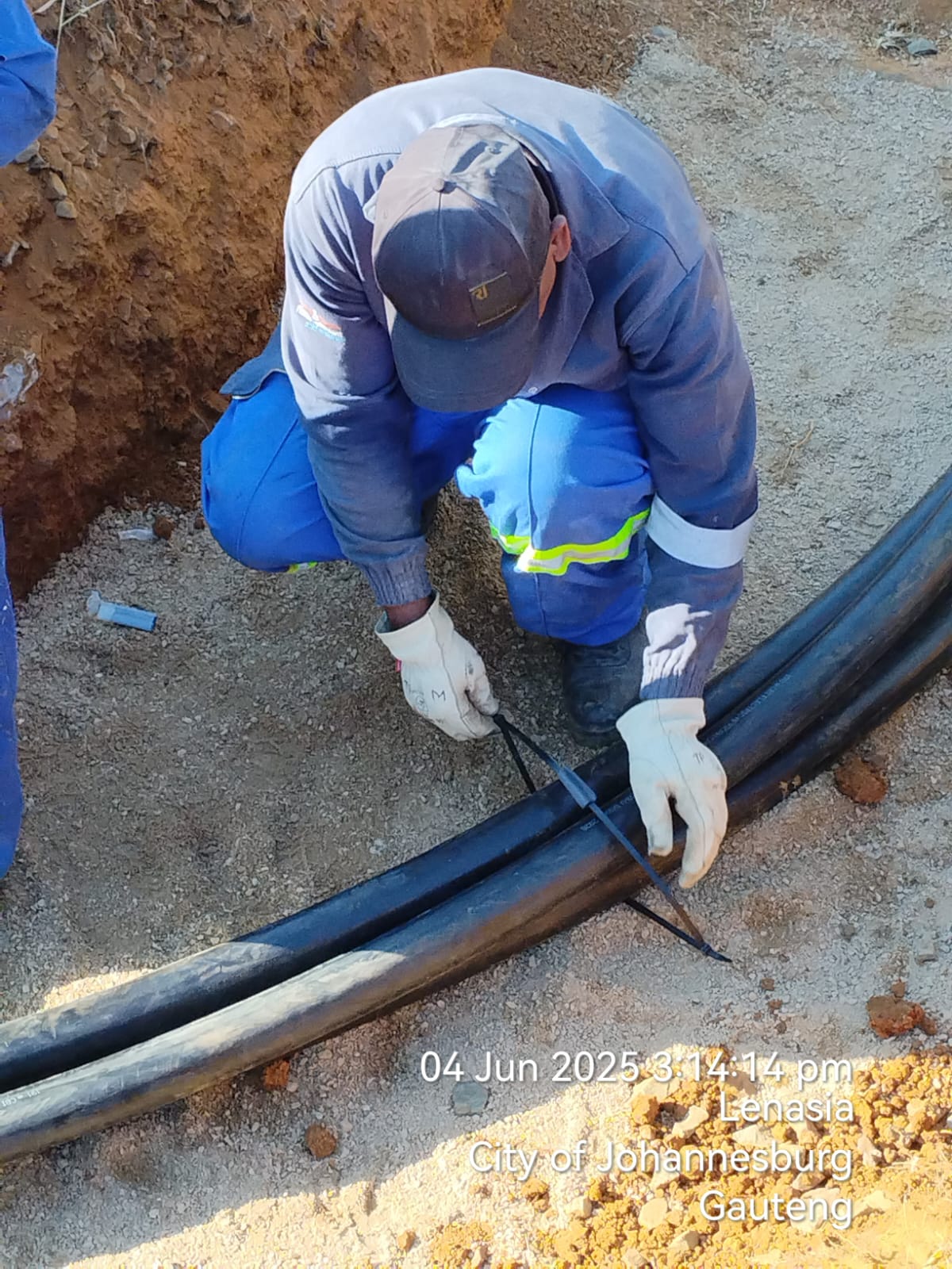 In-trench cable dressing