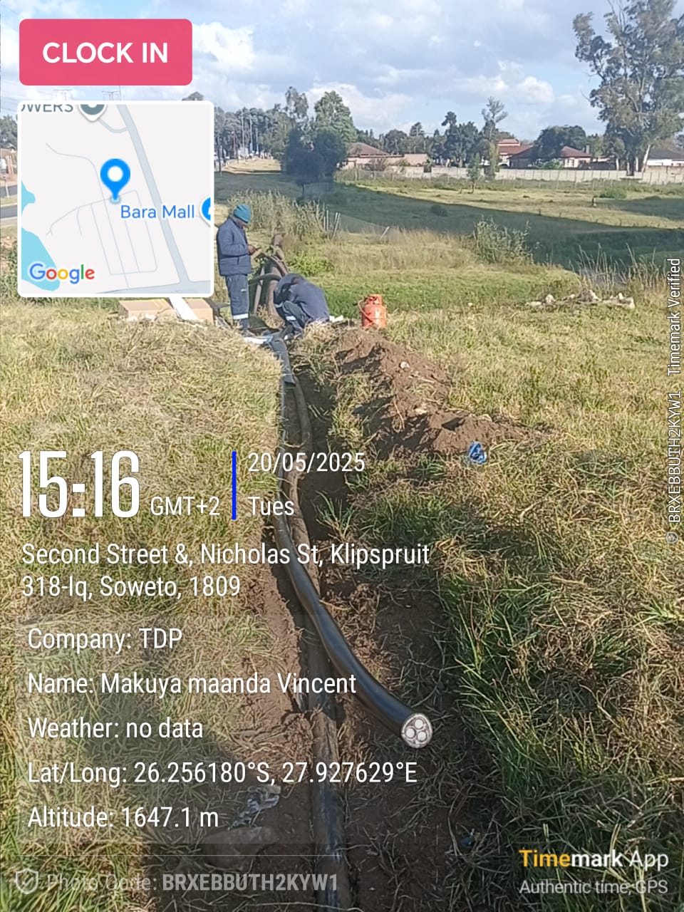 Bara Mall reticulation trench