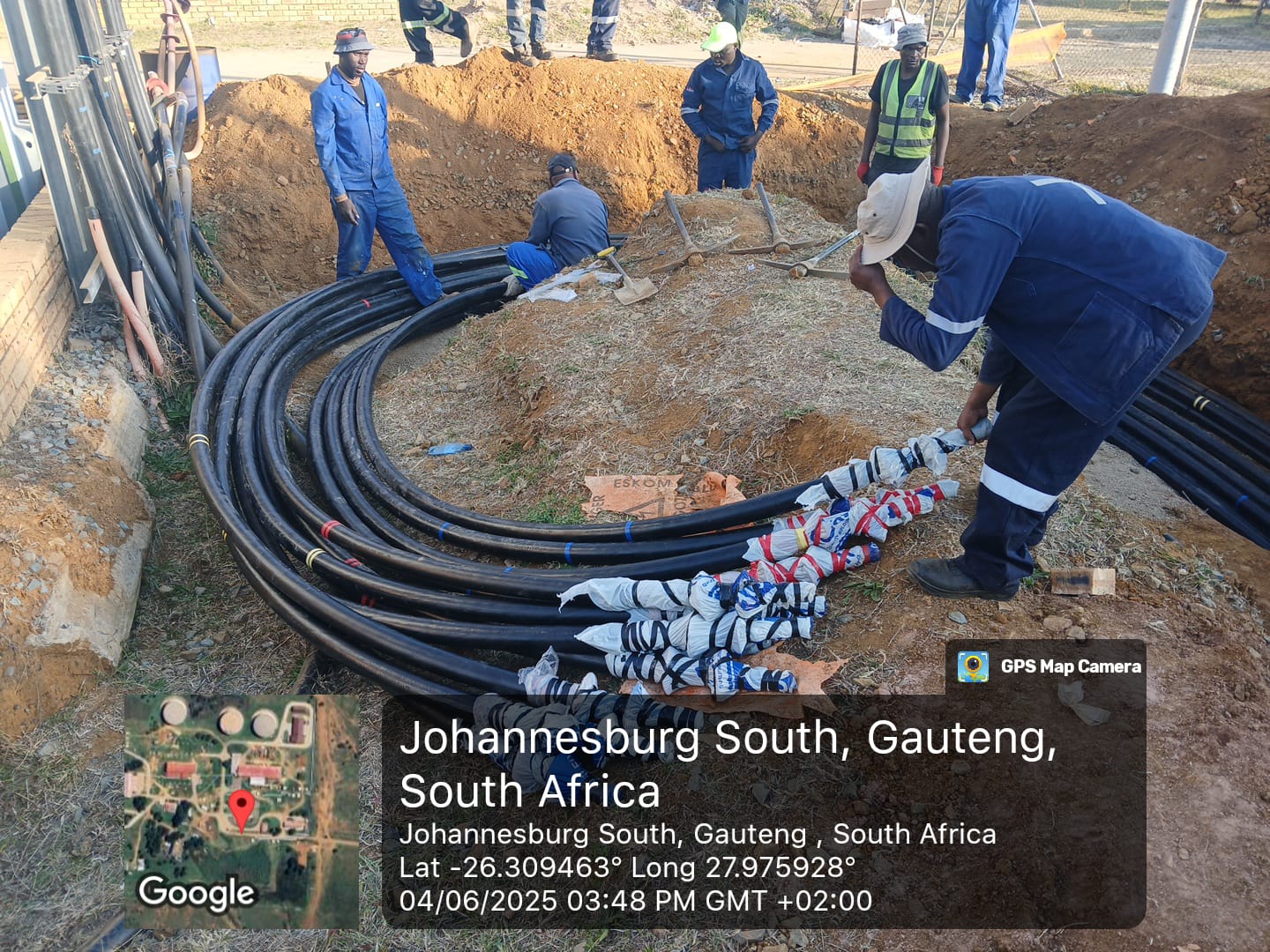 Coiled HV cable pre-joint