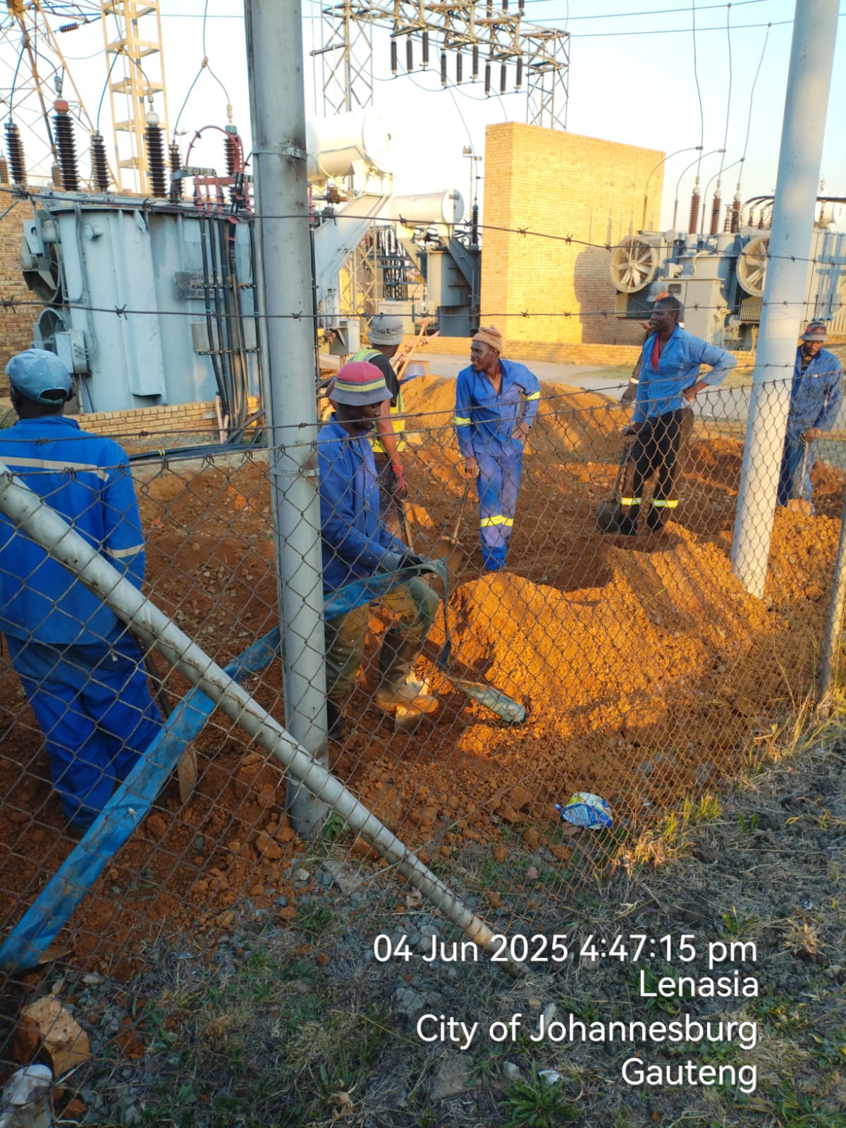 Substation-yard trench dig