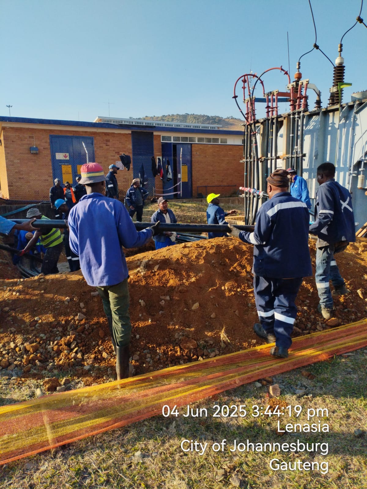 Substation cable-in lay