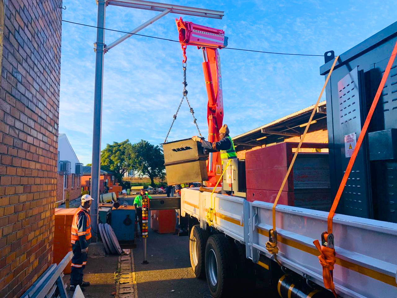 Palfinger crane loading at the depot