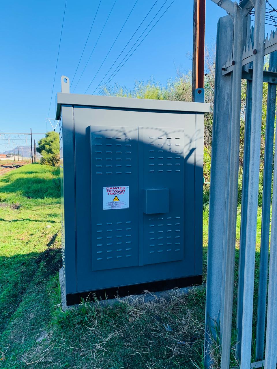 Track-side kiosk energised & fenced