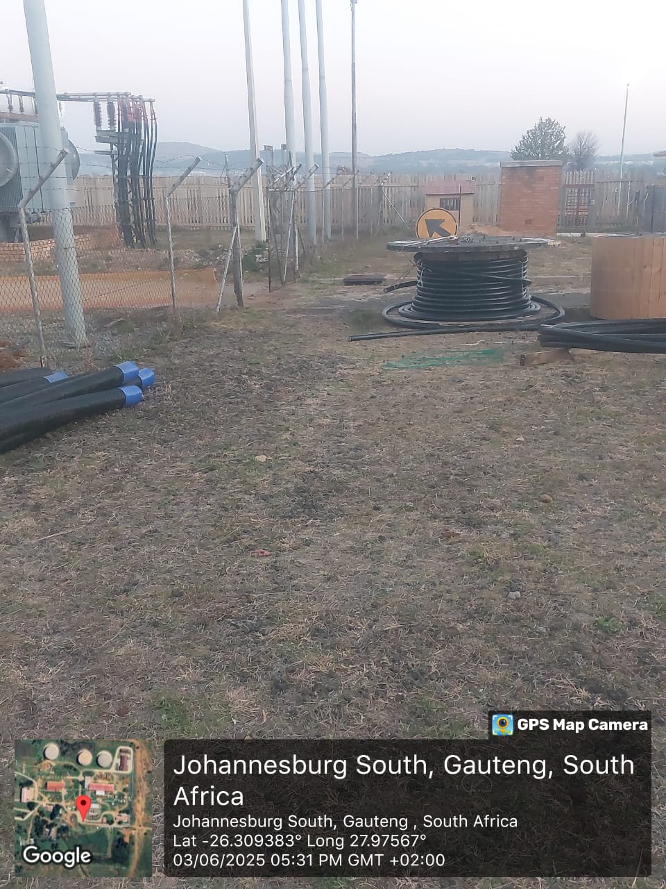 Substation-yard cable stringing