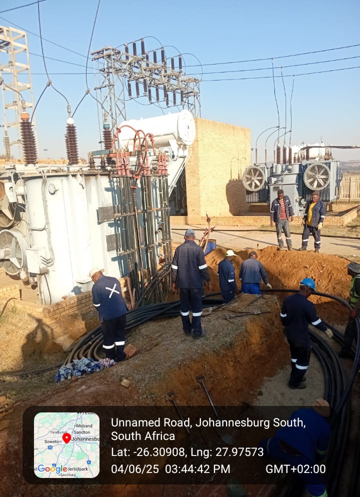 Transformer-bay cable trench