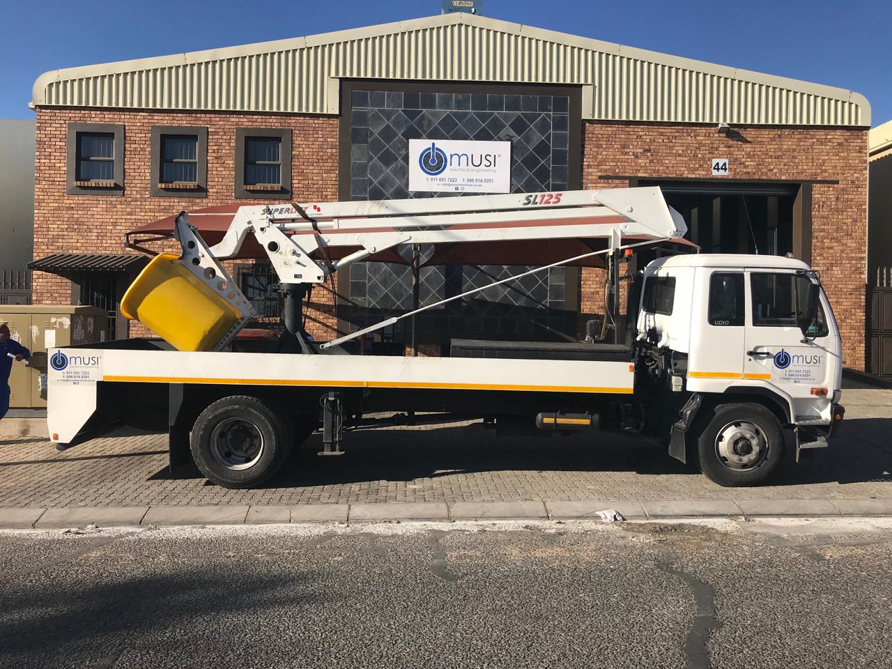 Cherry-picker truck at Unit 44