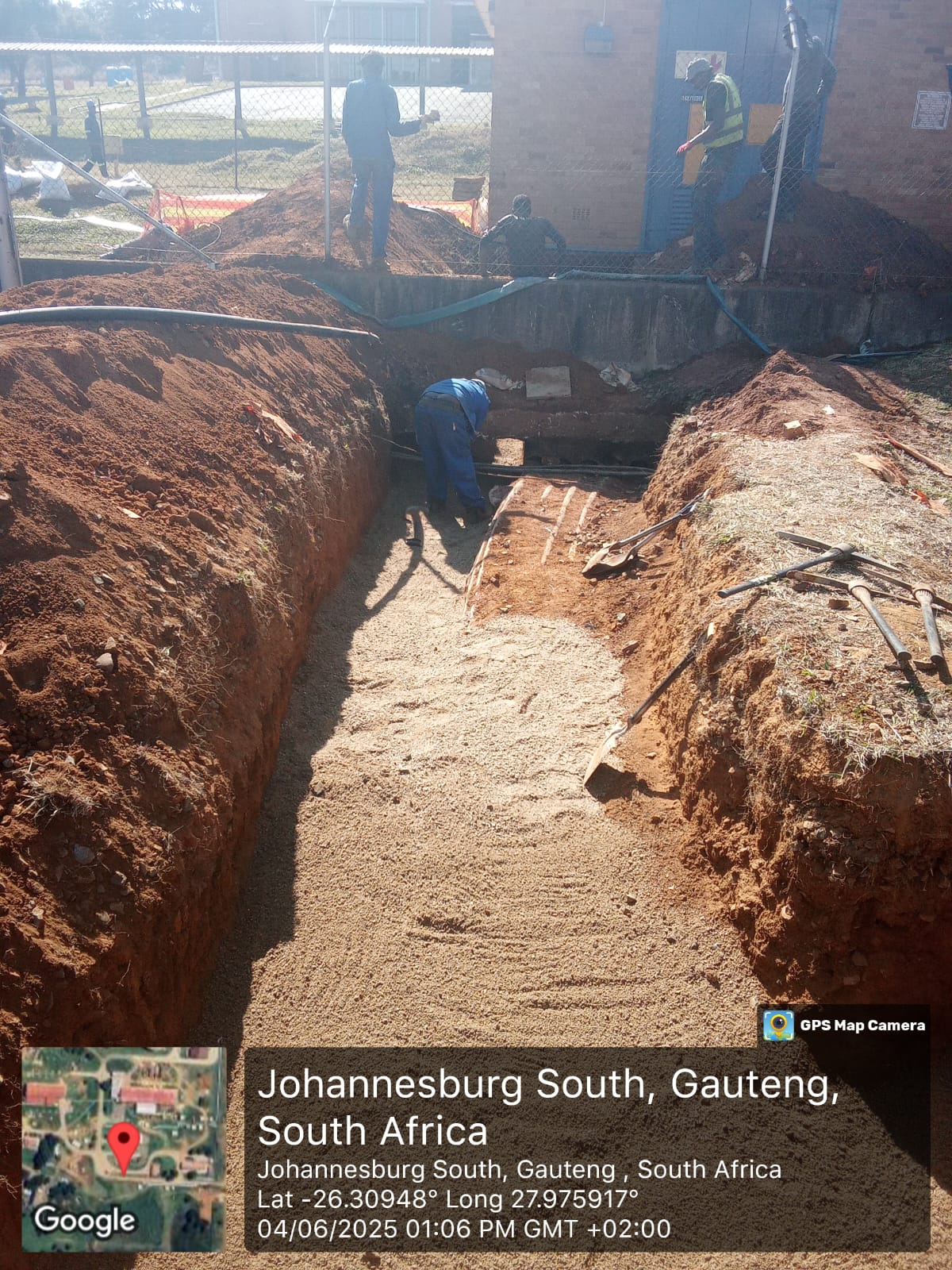 Substation-yard cable trench