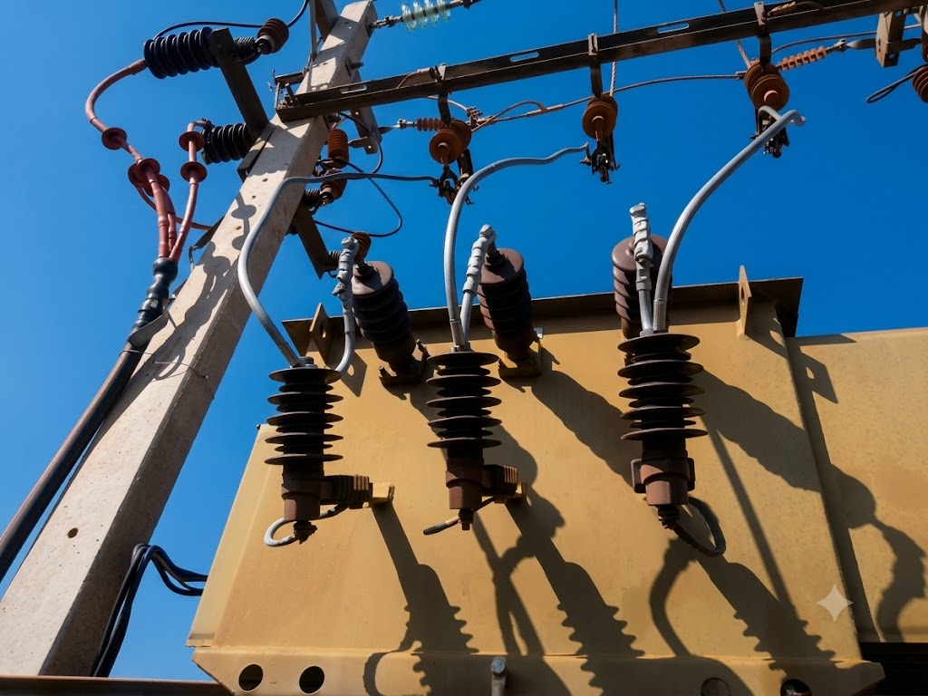 Pole-mount bushings & surge arresters