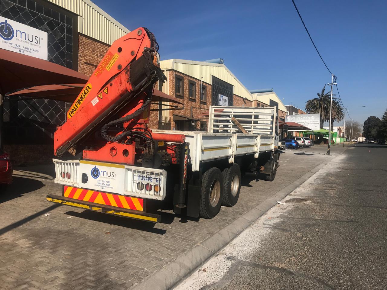 Palfinger crane truck at the depot